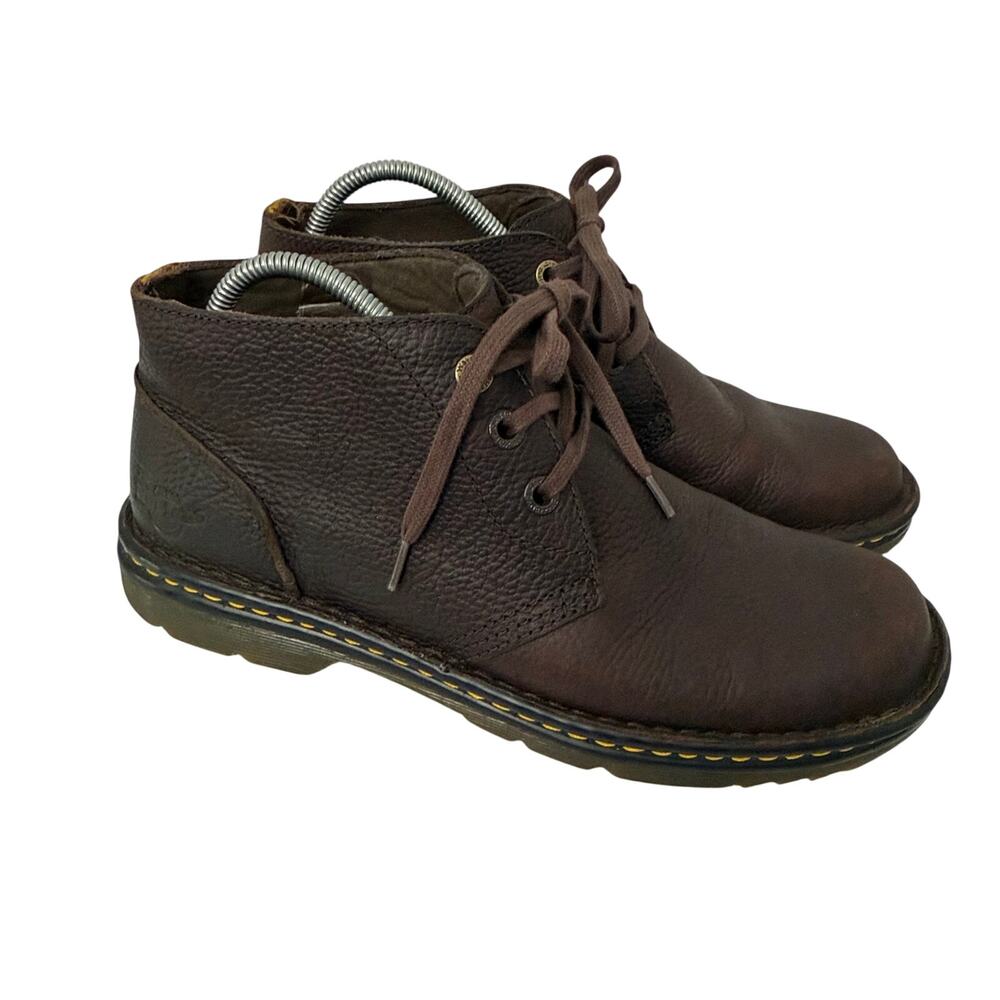 Dr Martens Boots Mens Size 10 Sussex Brown Leather Pebbled Ankle Grunge